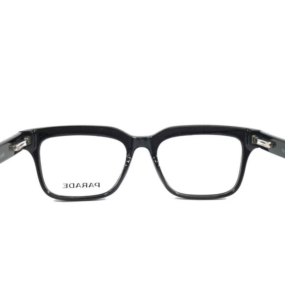 Parade Eyeglasses Frames 1814 BLACK Polished Square Full Rim 52-17-143
